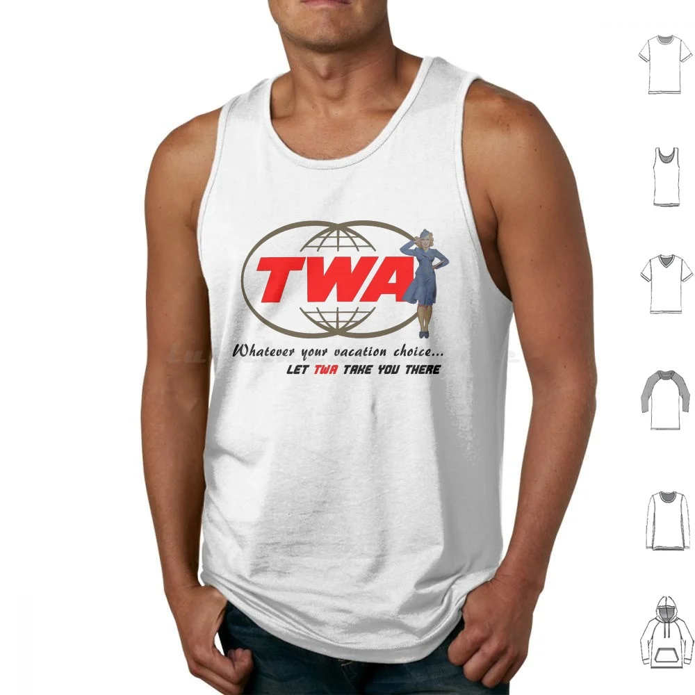 Tops sin mangas para lo que sea que elijas para tus vacaciones, camisetas sin mangas con diseño de avión, 707 Boeing Twa Company Us Usa Pan America Pan American