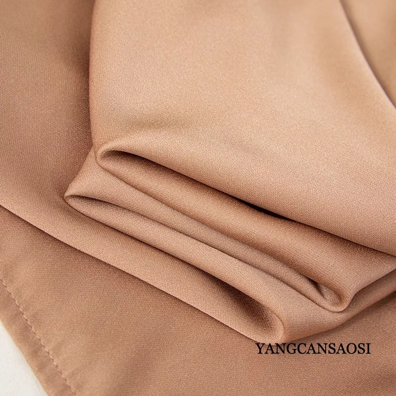 Smooth and Breathable 93% Natural Mulberry Silk Elastic Double Qiao Satin Round Neck Commuting Women\'s Short Sleeved T-shirt