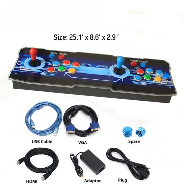 2 Players Arcade Video Game Console 22 Inch LCD Bartop build with SAGA  PANDORA DX 26800 In 1 Coin Acceptor Joystick Button To TV - AliExpress