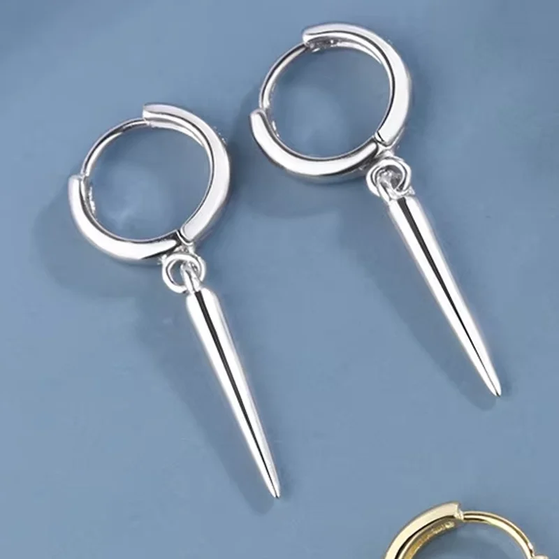 Party Jewelry Fashionable Punk Style Hanging Rivet Cone Pendant Earrings 2026 Women's Stamp 925 Sterling Silver Accessories
