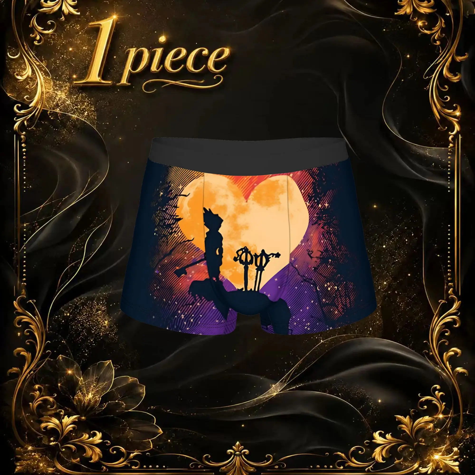1pc Popular Anime Heart Sunset Graphic boxers Kingdom Hearts Novelty Panties Men's Underwear Comfortable Shorts Boxer Briefs