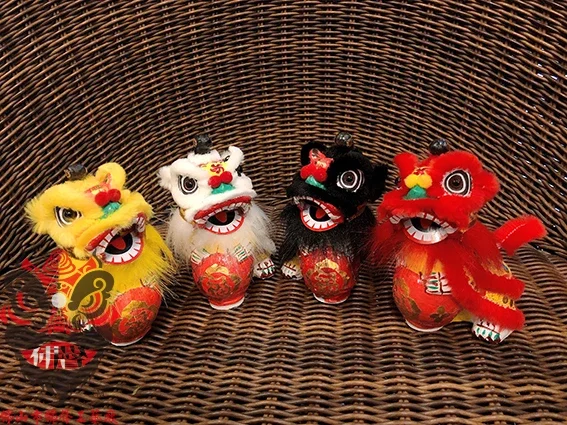 Lion Wake Decoration Popular Chinese Style Miniature Lion Head Decoration Lion Dance Jewelry Lion Drum Foshan