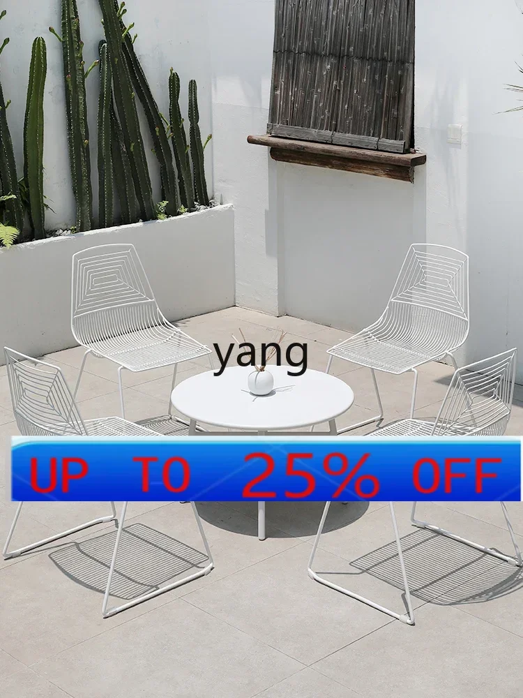 

LMM outdoor tables and chairs wrought iron white balcony open-air courtyard room cafe tables and chairs