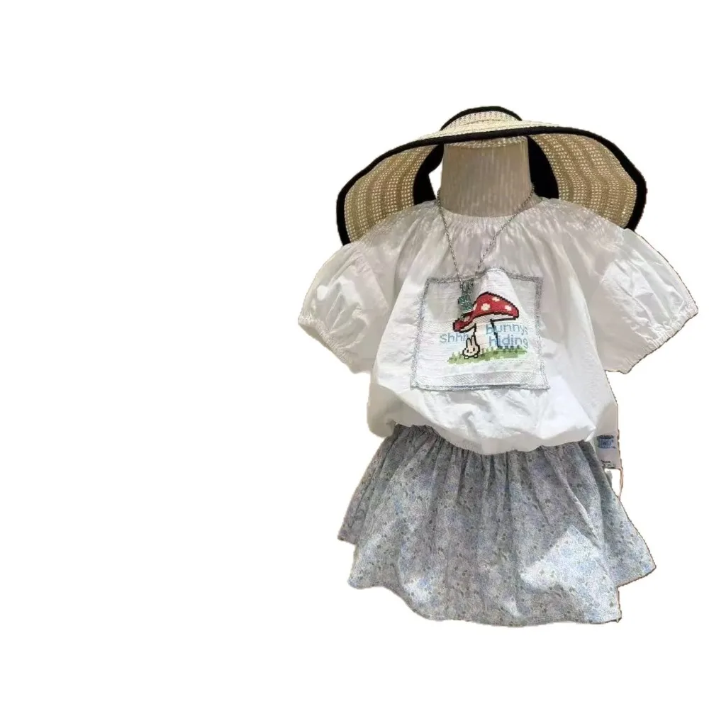 2026 Summer Girls 100% Cotton Dress, Korean Style All Over Oil Painting Print Fashion Trendy Dress for Toddler Baby Girls