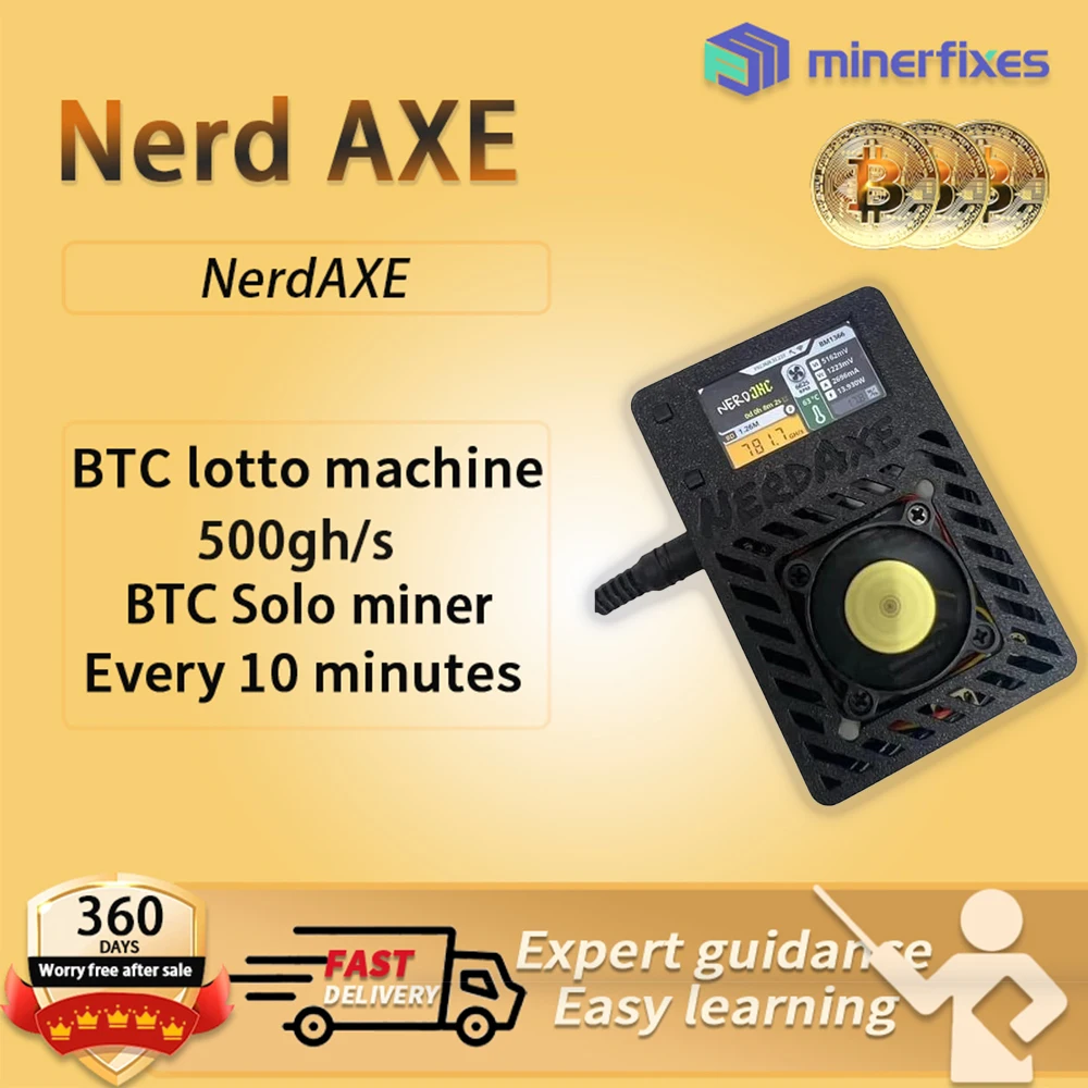 NerdAxe Bitaxe Ultra BM1366 Asic 칩 500Gh/s 비트코인 채굴기 솔로 로터리 채굴기 가정용 행운의 채굴기 btc 암호화폐 채굴기