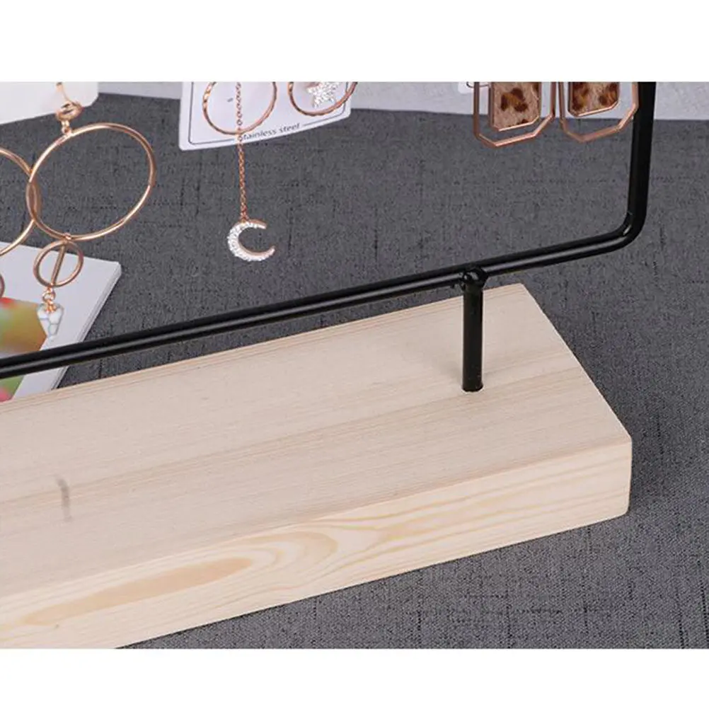 Creative Earrings Display Stand Three Layer 69 Holes Sturdy Wood Base Jewelry Organizer Rack Earring Holder for Vanity Dresser