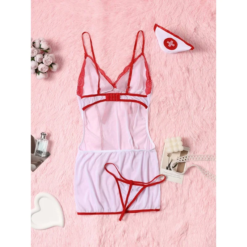 Sexy spodní prádlo sada erotické spodní prádlo sada průhledná porno krajka sexy podprsenka a kalhotky podvazkový set kostýmy sexy žhavé erotické sestry sada - náhled 2