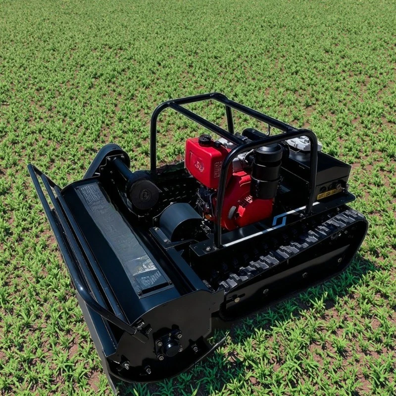 

Industrial grade 24v remote control excavator lawn mower 192cc engine 650W flail mower agricultural lawn mower