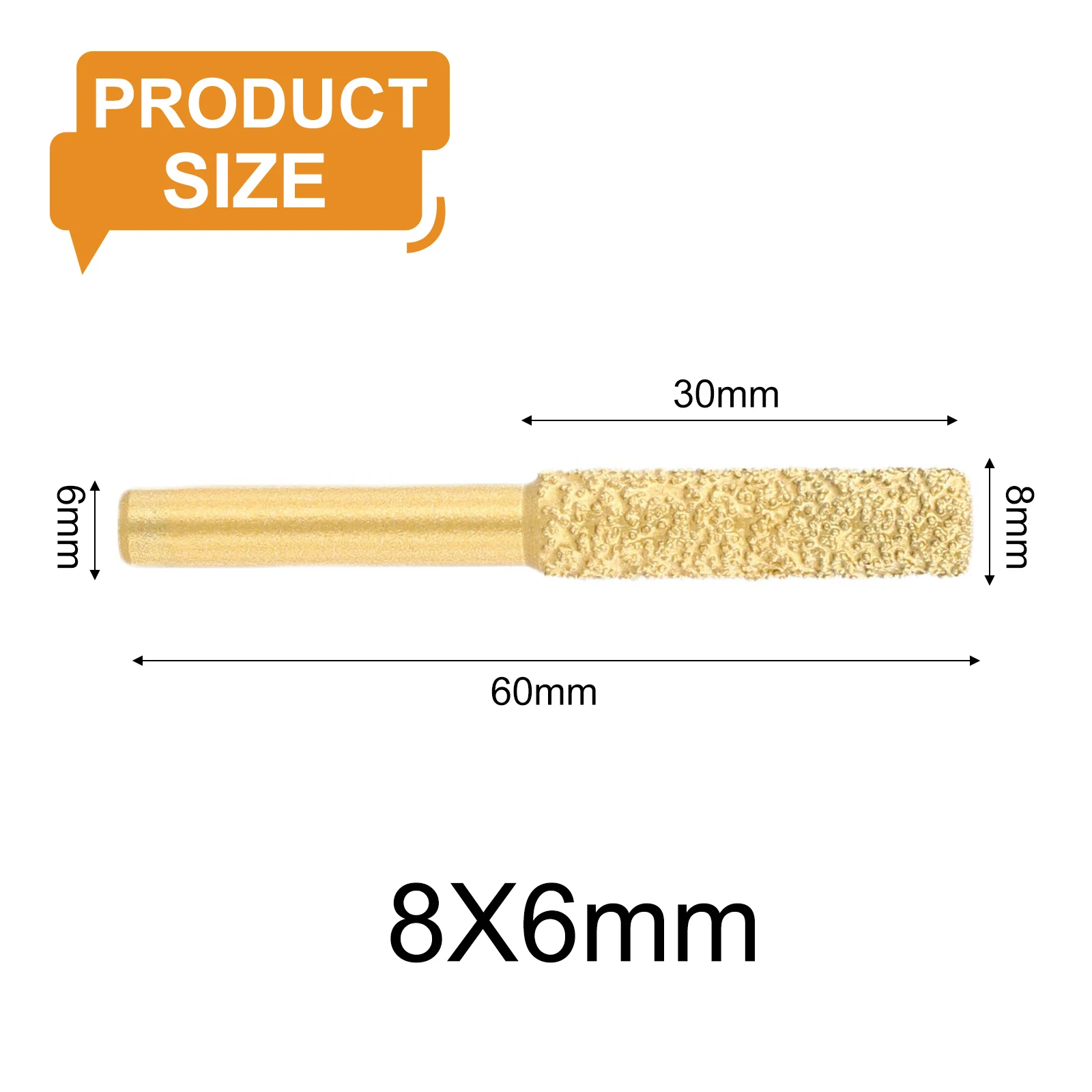 1 Pc For Cast Iron Diamond Burr Head Grinding Head Gold Sanding Head 8/10/13/15/20/25mm Diamond Diamond Burr Head