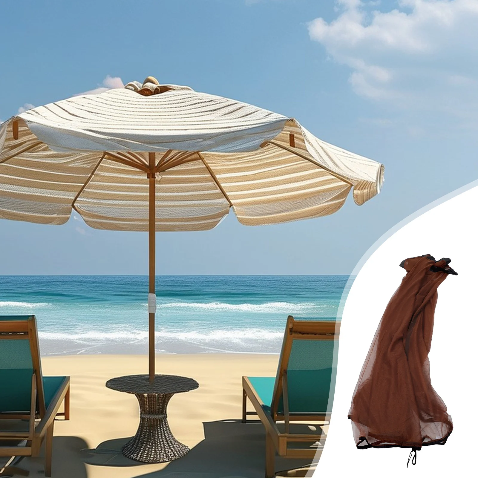 

Universal Umbrella Mosquito Net Zipper Door Outdoor Patio Bug Screen Mesh Sunshade Camping Parasol Cover Umbrella Mosquito Net