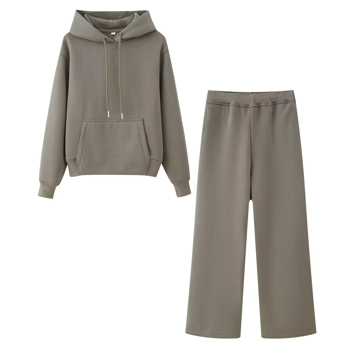 Tweedelige broekset Dames sweatshirt met ronde hals Winter Casual Mode Sport Hoodie met lange mouwen Slanke fluwelen broek met hoge taille