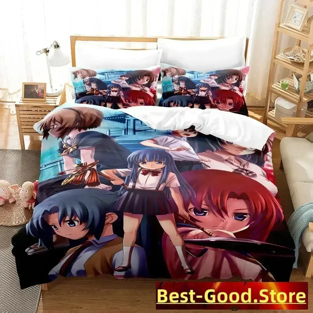2023 Higurashi when they cry Bedding Set Single Twin Full Queen King Size Bed Set Aldult Kid Bedroom Duvetcover Sets Anime