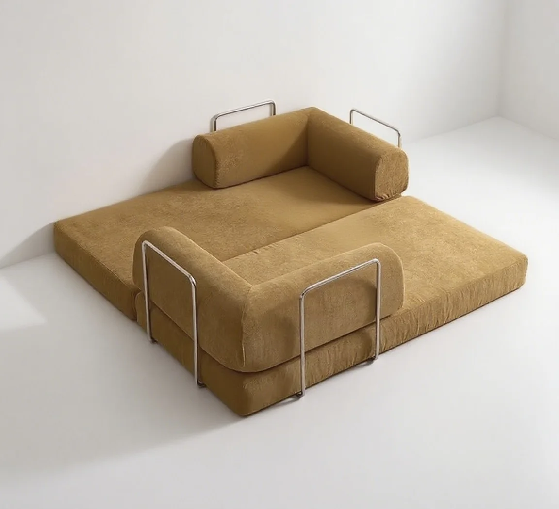 Dual-use modern minimalist folding sofa retro living room bean bag lazy sofa bed