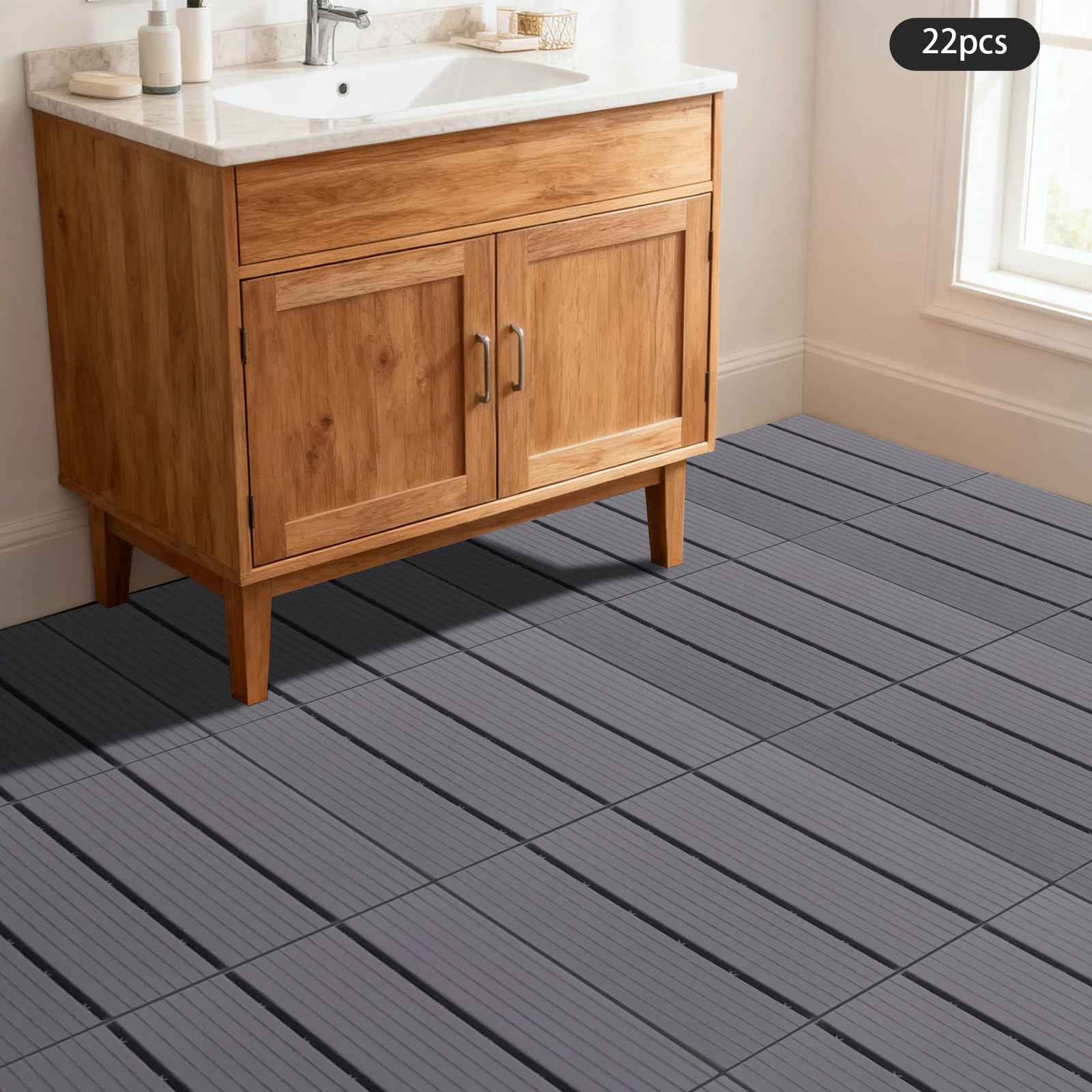 

НОВЫЕ плитки для террасы из древесно-полимерного композита, 12x12 дюймов, для самостоятельной укладки, водостойкие, для внутреннего и наружного использования, 22 шт.