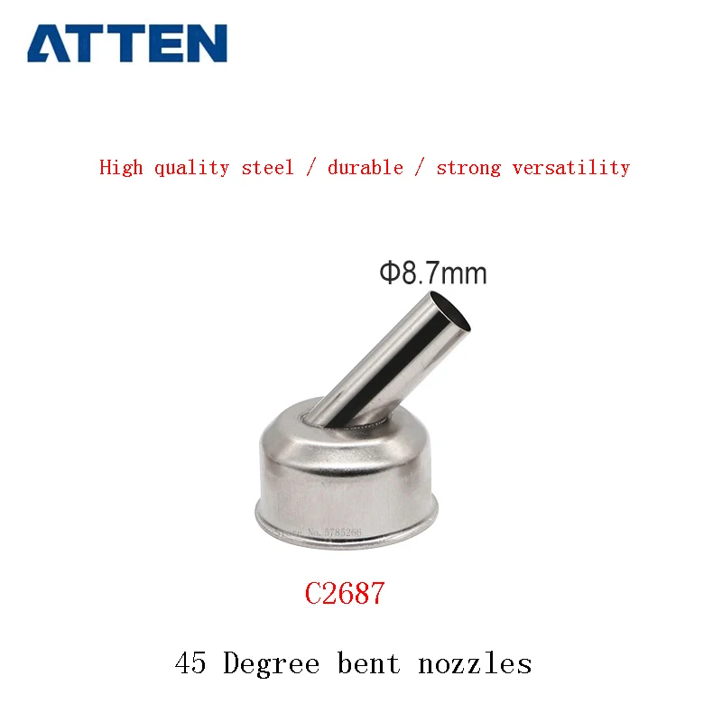 Original ATTEN ST-862D Rework Station Hot Air Gun Nozzle Sleeves Mouth 45 Degree Angle A2600 Convernter Nozzle Welding Tool