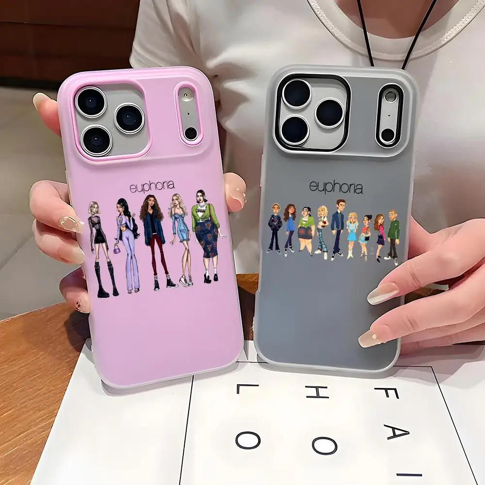 Coque de téléphone E-Euphoria 3 TV Show pour iPhone 17 16 15 14 13 12 11 Pro Max Plus Mini – Étui transparent antichoc souple en gelée