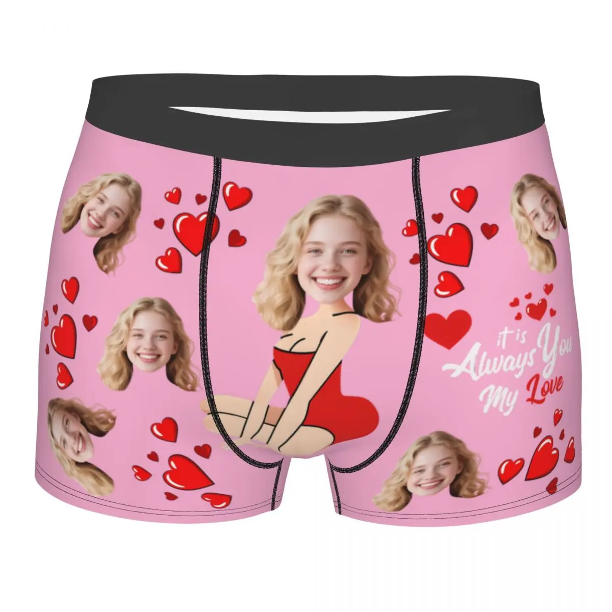 Personalized Custom Boxers Briefs Male Breathable Diy Design Face Photo Underwear Valentine's Day Anniversary Gift For Husband