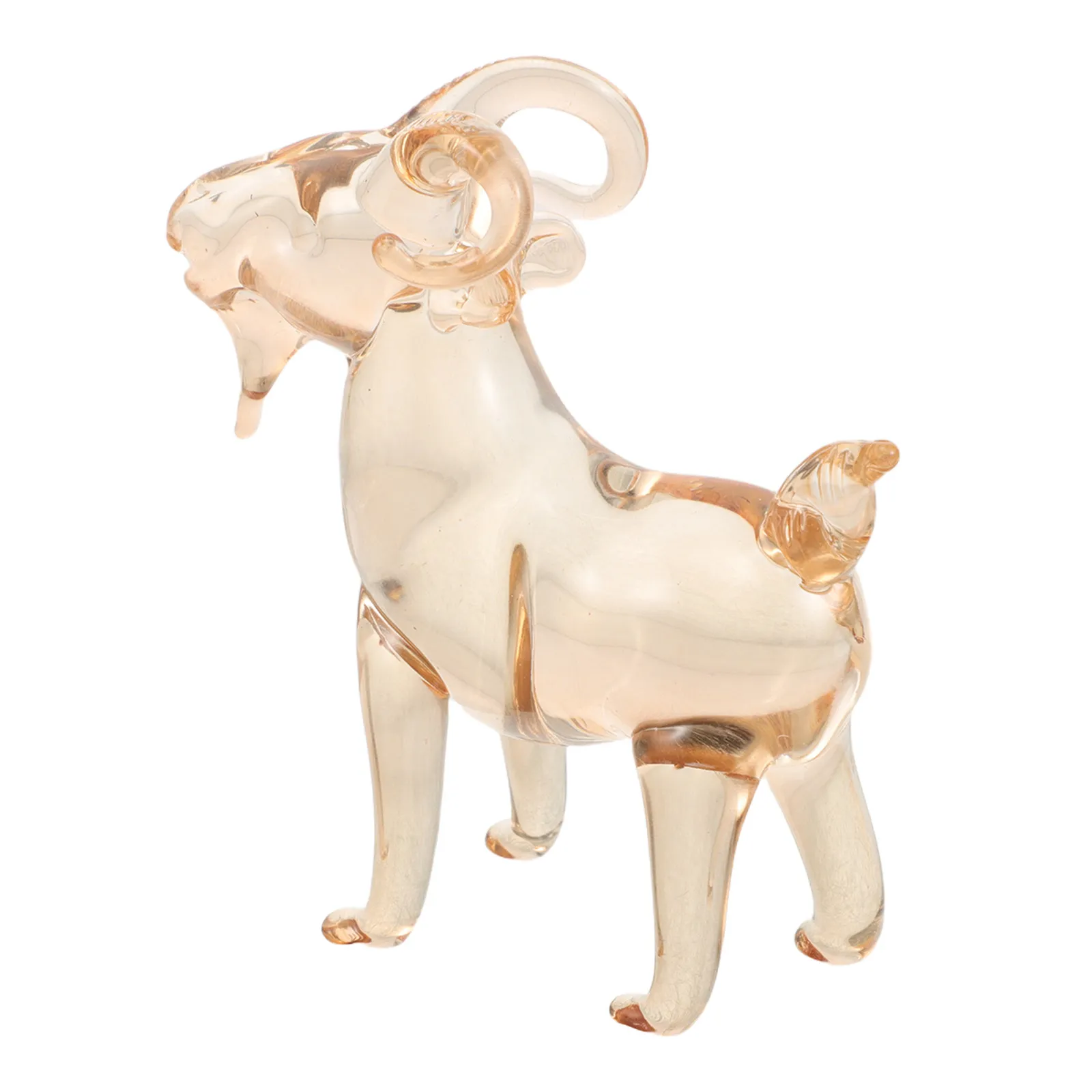 2027 Crystal Zodiac Goat Statue Yellow Feng Shui Desktop Ornament Home Office Prosperity Crystal Goat Figurine