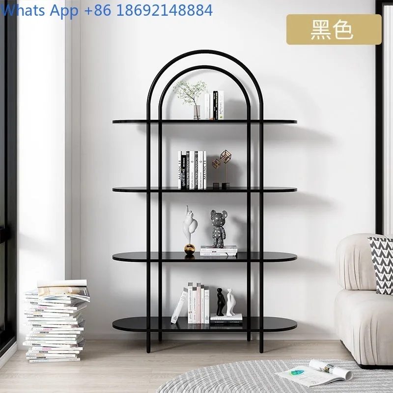

Multi-layer Light Luxury Arch-shaped Storage Display Bookshelf Living Room Floor-standing Modern Simple Ornament Storage Rack