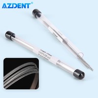 AZDENT 10PCS Dental Orthodontic Lingual Retainer Wires Flat Straight Twist Wires Stainless Steel 15cm Dentistry Materials