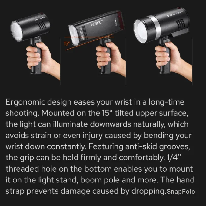 Godox AD200Pro Flash Grip FG-100 déterminer stabilisateur poignée plate-forme pour Godox AD100Pro AD200 AD200Pro AD300PRO