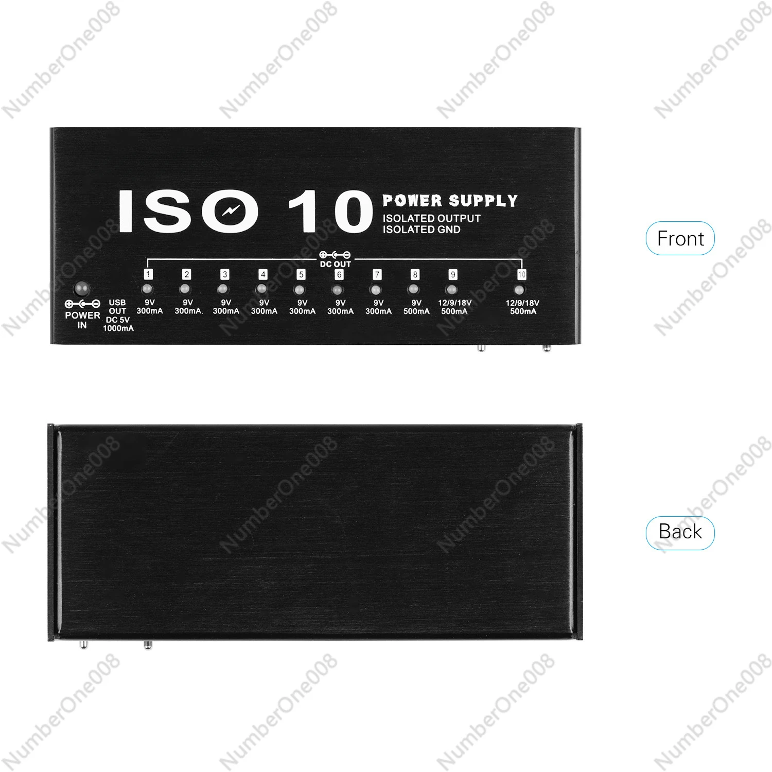 ISO-10 POWER Guitar Effect Pedal Power Supply 10 Isolated DC Outputs/ 5V USB Output for 9V 12V 18V Guitar Accessories