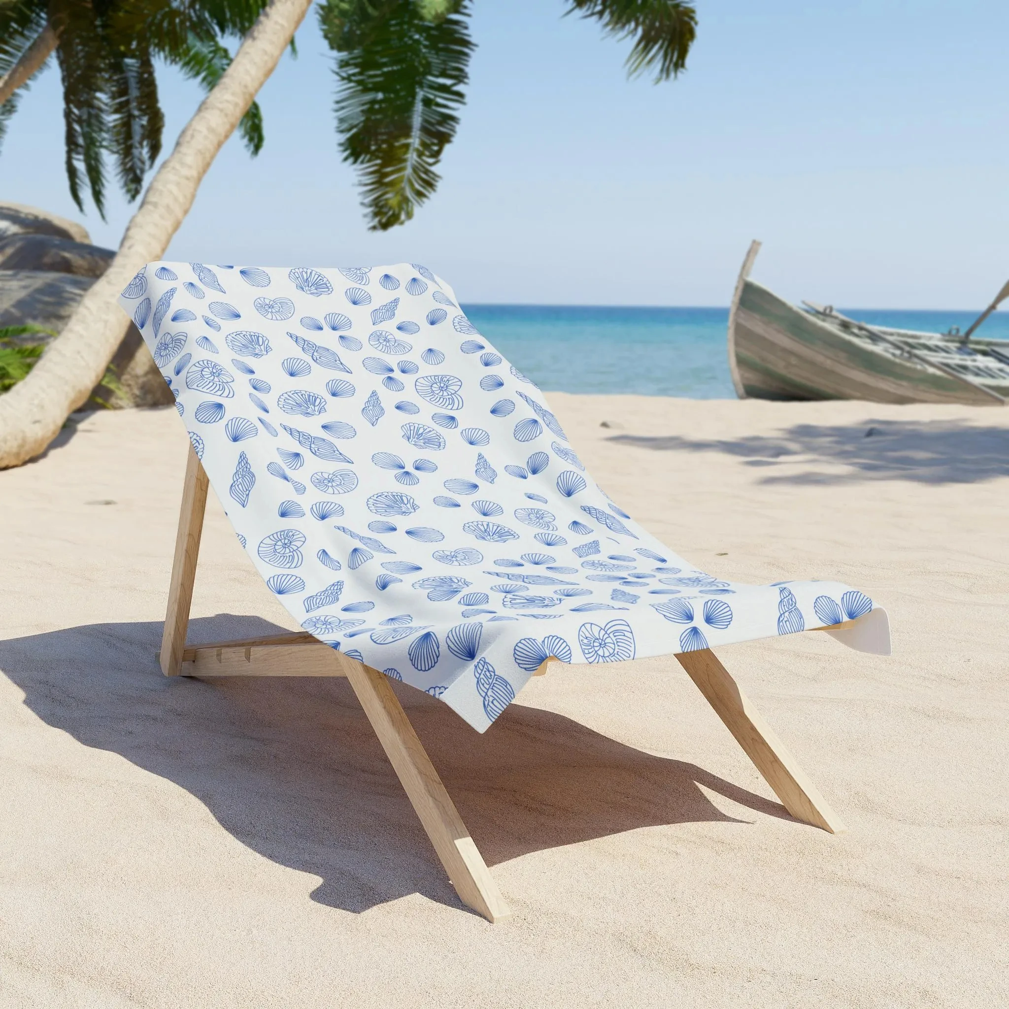 Slightly Subtle Coastal Shell Beach Towel, Relaxing Seaside Vibes, Summer Vacation Essential, Nautical Gift for Beach Lovers