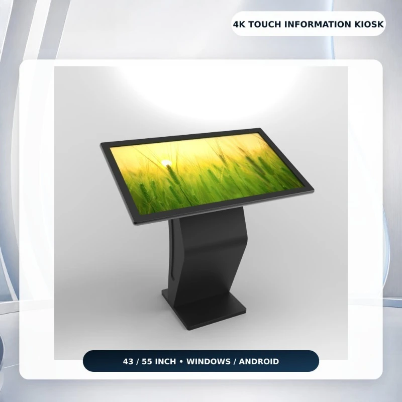 43 55 Inch 4K Touch Screen Information Kiosk PCAP Interactive Display for Hotel Real Estate Showroom Windows Android OEM Factory