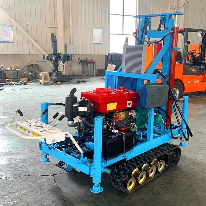 Customized water well drill rig rugged drilling machine with wheeled chassis 30HP diesel advanced hydraulics and 150m reach