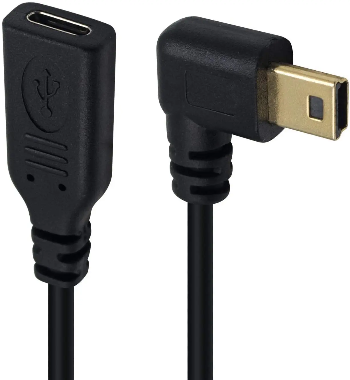 مطلي بالذهب 3A mini5p ذكر الكوع Type-C أنثى هاتف لوحي كاميرا T-port كابل تحويل شحن البيانات #2