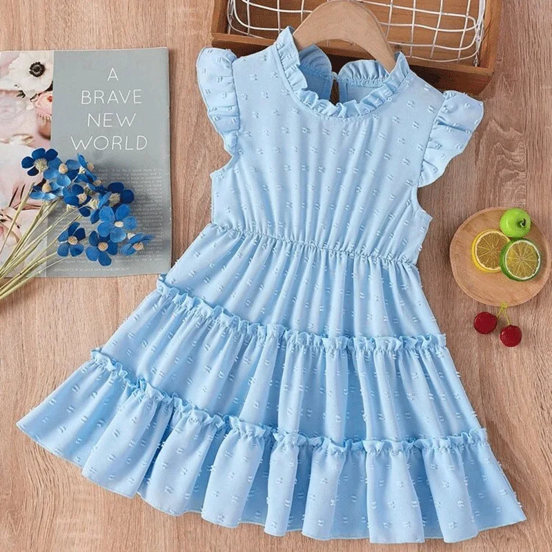 girl dress 2022 spring cartoon casual full sleeves Leopard Print kids children girls princess dress pink 1-12 years