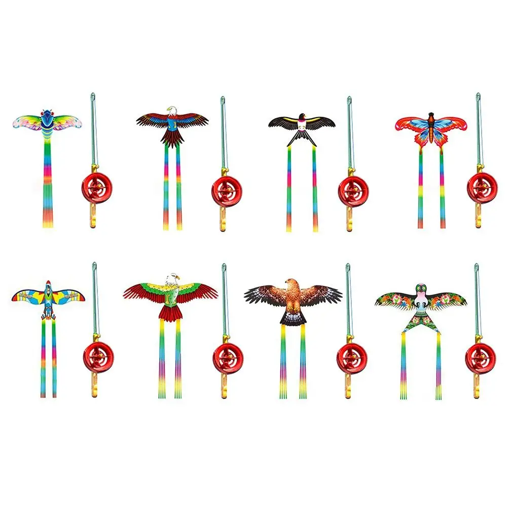 30 Meter Plastic Eagle Kite Parrot Eagle Swallow Airplane Dynamic Flying Bird Kites DIY Toy Miniature Fishing Rod