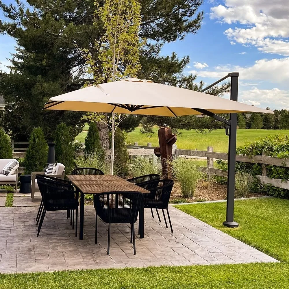 Patio Umbrella, 10ft Patio Umbrellas,Windproof Offset Umbrellas, with 360° Rotation Cantilever Umbrellas,Patio Umbrella