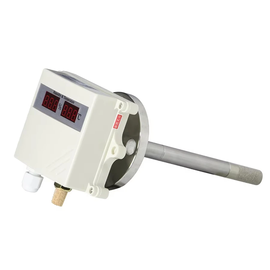 Wholesale Customizable ABS Online Pipe Mount Flange Temperature and Humidity Sensor High Temperature 4-20ma/RS485 OEM Support