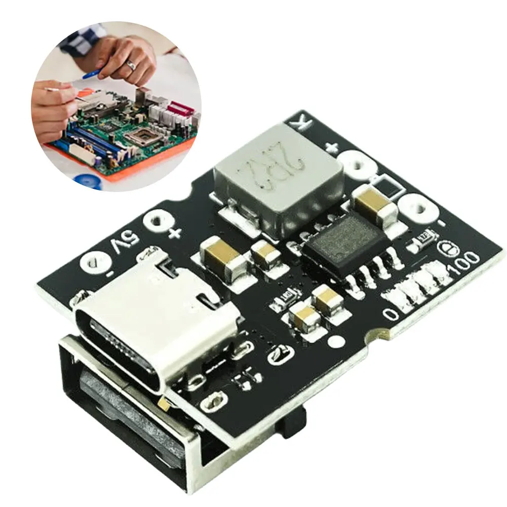 5V 2A Batterielademodul Typ-C-Eingang Lade-Aufwärtsmodul unterstützt 4,2V Lithiumbatterie Hochpräziser Ladeschutz