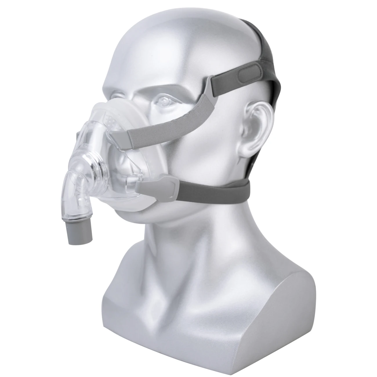 CPAP Full Face Mask For Sleep Apnea Anti Snoring Treatment Solution Forehead Frame-free Design With Free Adjustable Headgear