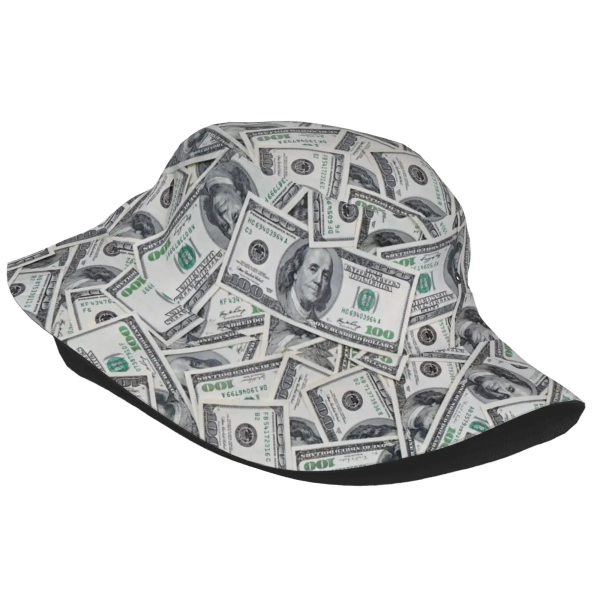 Teen Bucket Hat 100 Dollar Bills USA Summer Beach Hatwear Outdoor Fishing Fisherman Cap Money Pattern Ispoti Birthday Gifts