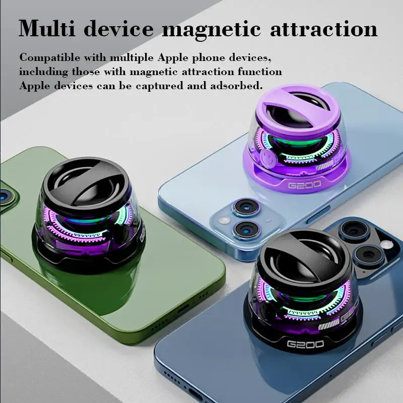 Magnetic Mini Smart light Audio Bluetooth Speaker, G200 5W  Speakers Wireless with Bluetooth 5.3, RGB Light, Game Mode, 7H Playt image 3