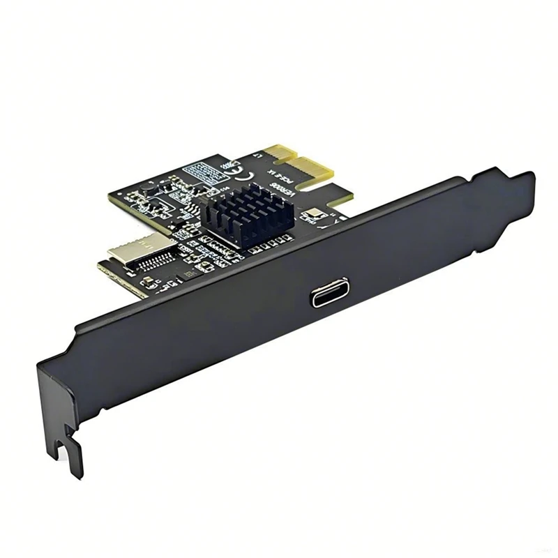 Cartão de Expansão para Desktop, PCI-E 1X para Type-E Plus, Type-C, USB 3.2, GEN2, 10Gbps, Chip ASM3142