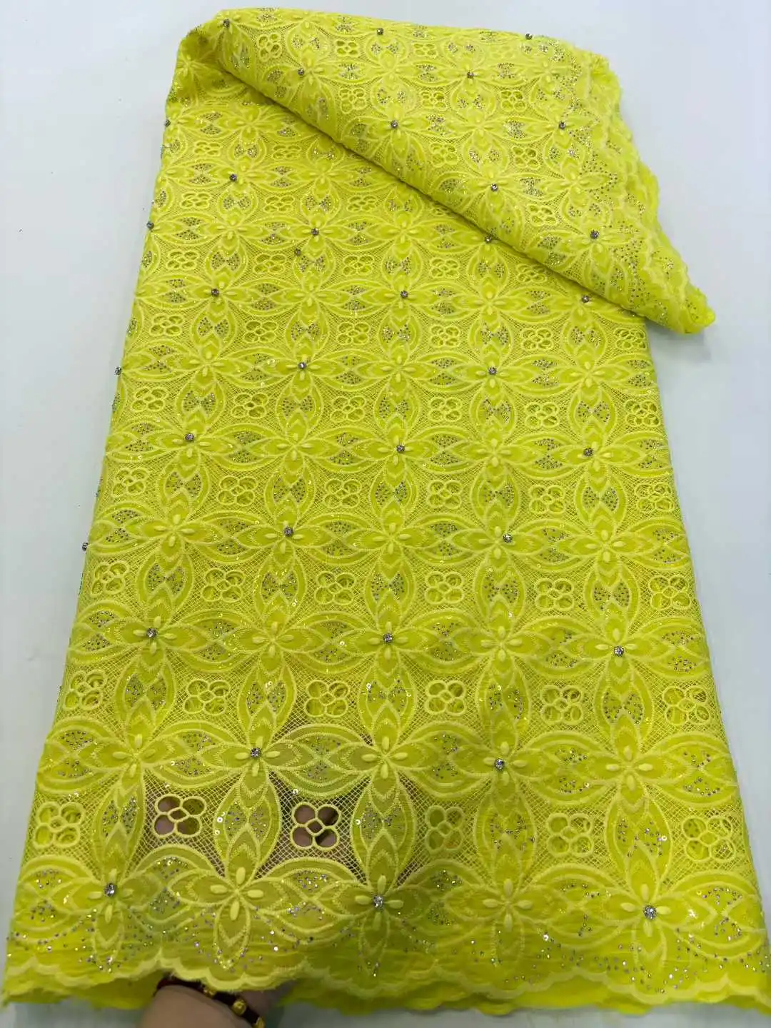 

African Chiffon Beaded Lace Fabric 2025 High Quality Nigerian Luxury Stones Lace Fabric Groom Chiffon French Bride Wedding Dress