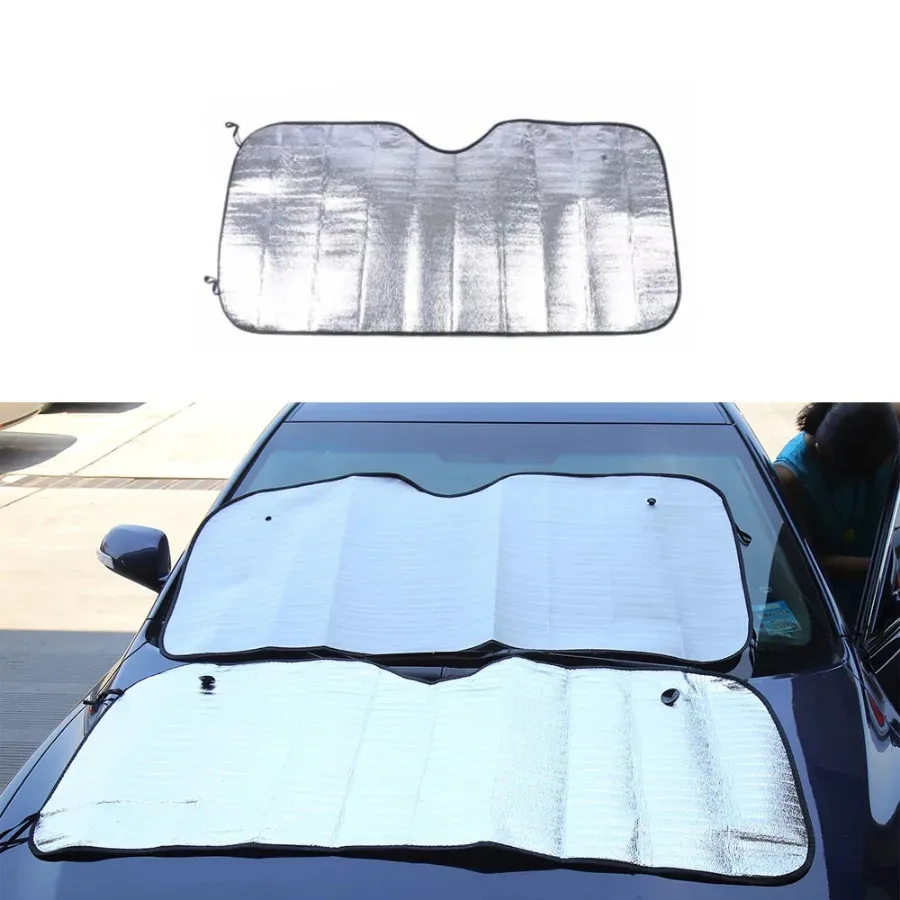 1Pc Car Windshield Shelter Sunscreen Heat Resistance Car Xternal Accessories Screen Single Sided Aluminum Film Foam Sun Shield