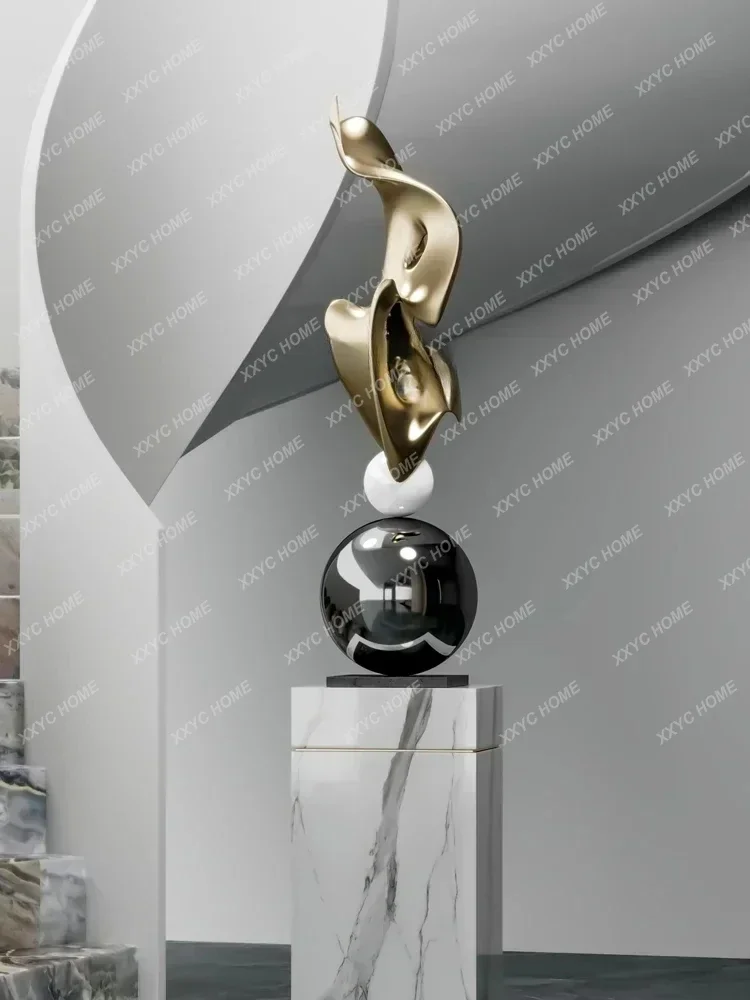 XL Galvanotecnica Scultura d'arte Geometria moderna Ornamenti da pavimento Modello Casa Soggiorno Ingresso