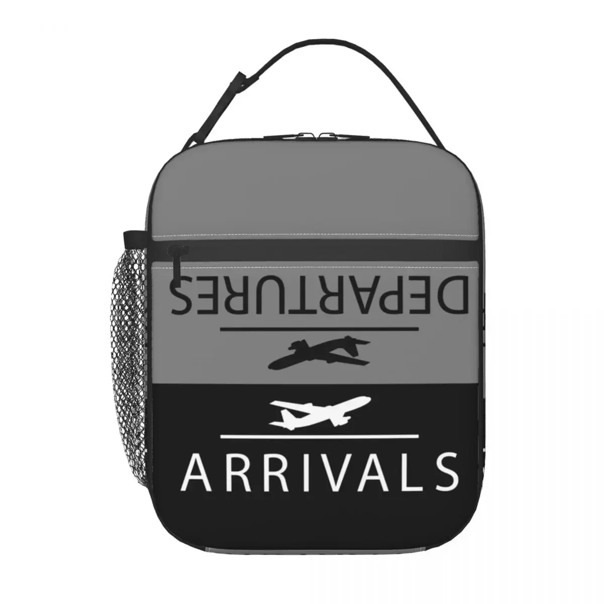 Aviation Arrivals And Departures Thermal Insulated Lunch Bag Airplane Portable Lunch Tote for Outdoor Picnic Storage Food Box