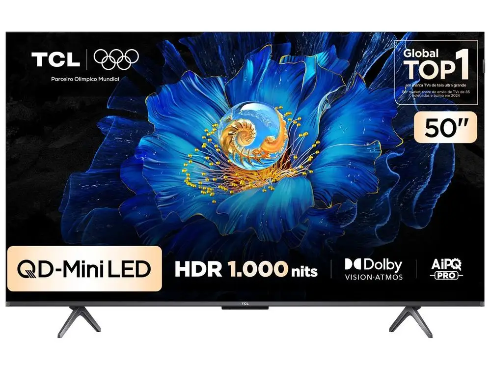 Smart TV 50" TCL 4K UHD MiniLED C6KS Google TV 2025