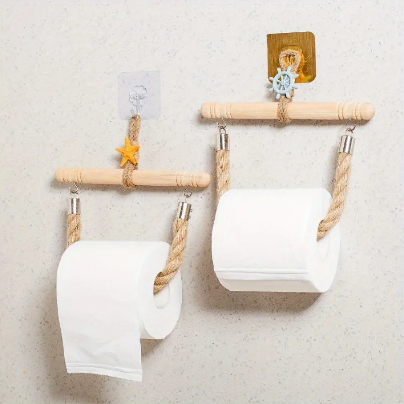 

Roll Holder Rope Toilet Paper Holder Napkin Holder Nautical Decor Bohemian Bathroom Accessories Tassel Lace
