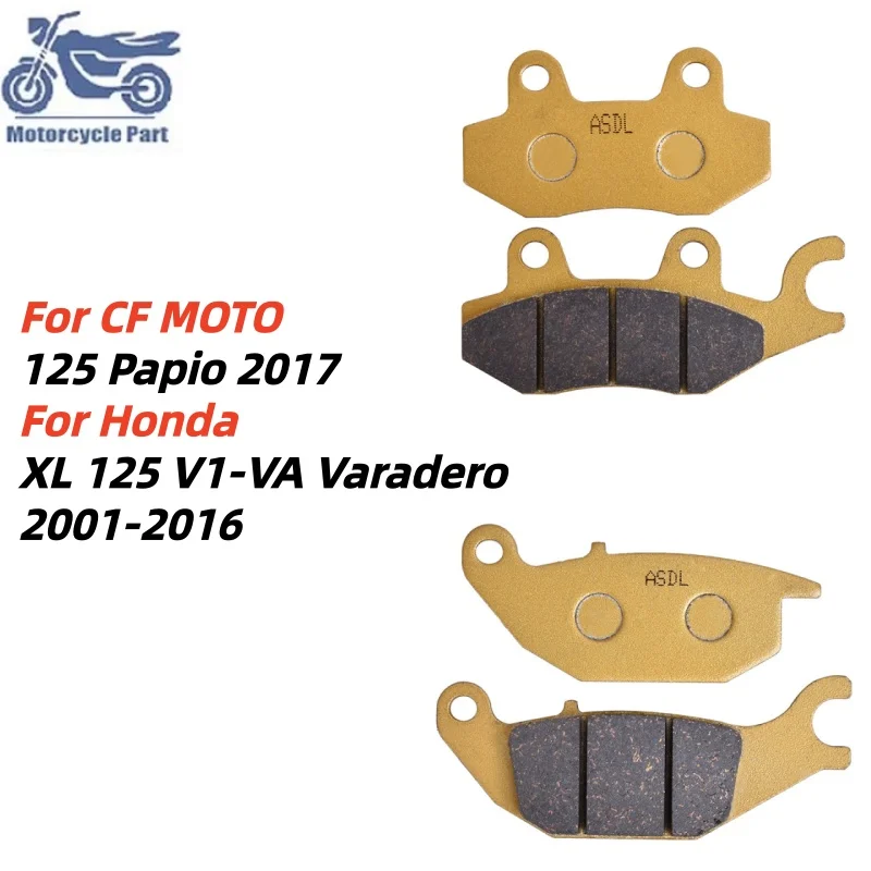 High Quality Motorcycle Front Rear Brake Pads Set For CF MOTO 125 Papio 2017 For Honda XL125 XL 125 V1-VA Varadero 2001-2016