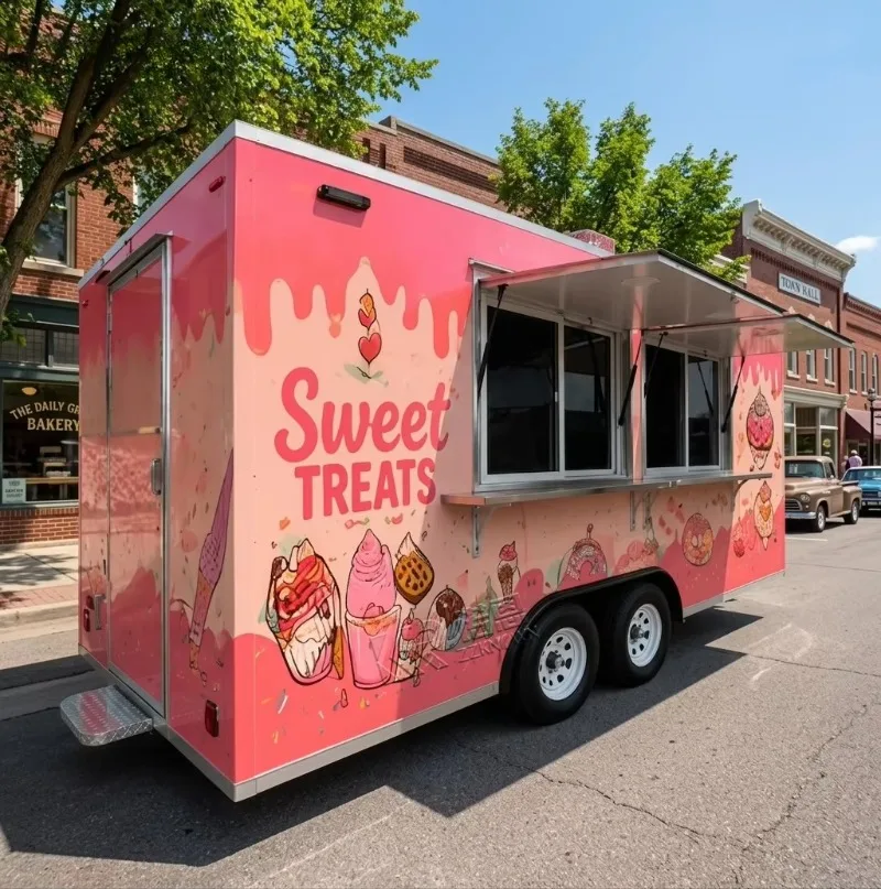 Portable Food Cart Trailer Mobile Commercial Fast Food Kiosk Outdoor Catering Street Food Equipment