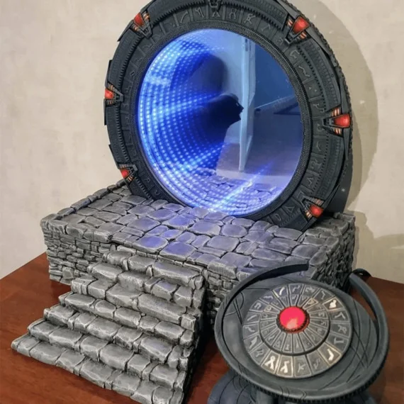 Stargate Resin Glowing Time Tunnel Figure Movie Collectible Illuminated Display Centerpiece For Sci Fi Fans Birthday Gift