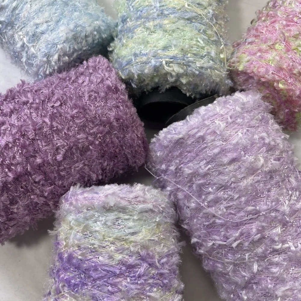 

250g New Floral Yarn with Fresh Lace and Ultra Soft Wiring Features Fishtail Small Ponytail Hand Mixed Yarn DIY Specialty Thread