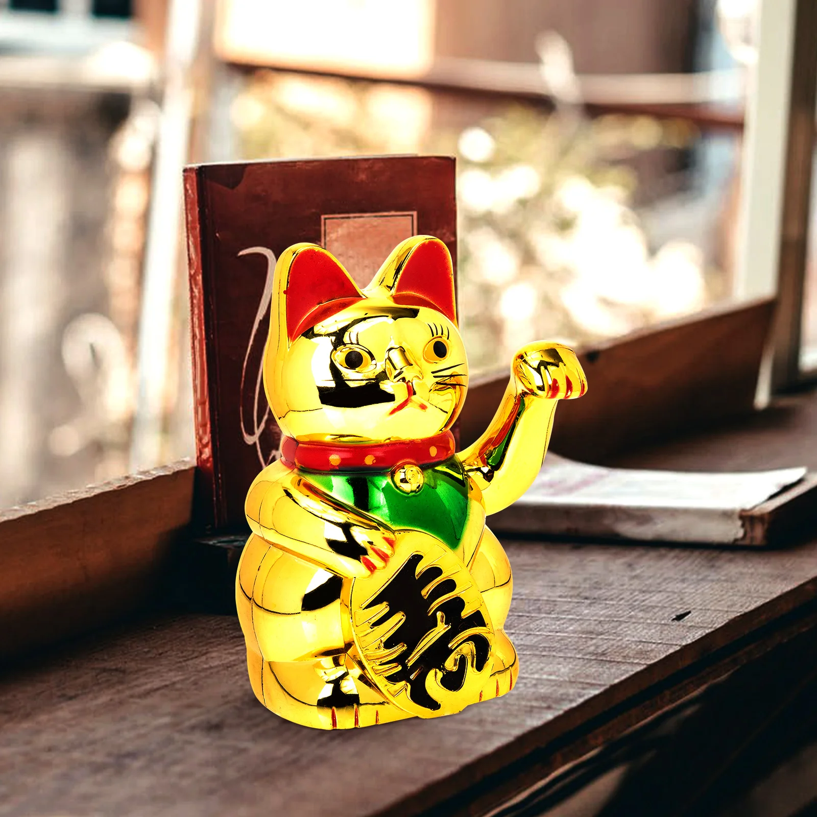 

6pcs Golden Electric Waving Cat 6 Inch Household Desktop Decor Stylish Home Decoration Desk nament Creative Cat Plastic